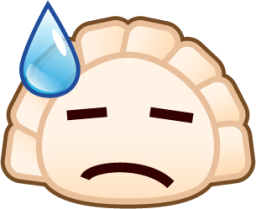 sweat (dumpling) emoji
