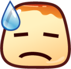sweat (pudding) emoji