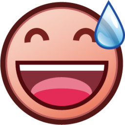 sweat smile (plain) emoji