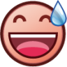 sweat smile (plain) emoji