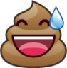 sweat smile (poop) emoji