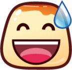 sweat smile (pudding) emoji