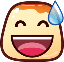 sweat smile (pudding) emoji