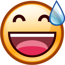 sweat smile (smiley) emoji