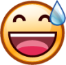 sweat smile (smiley) emoji