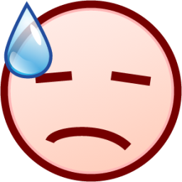 sweat (white) emoji