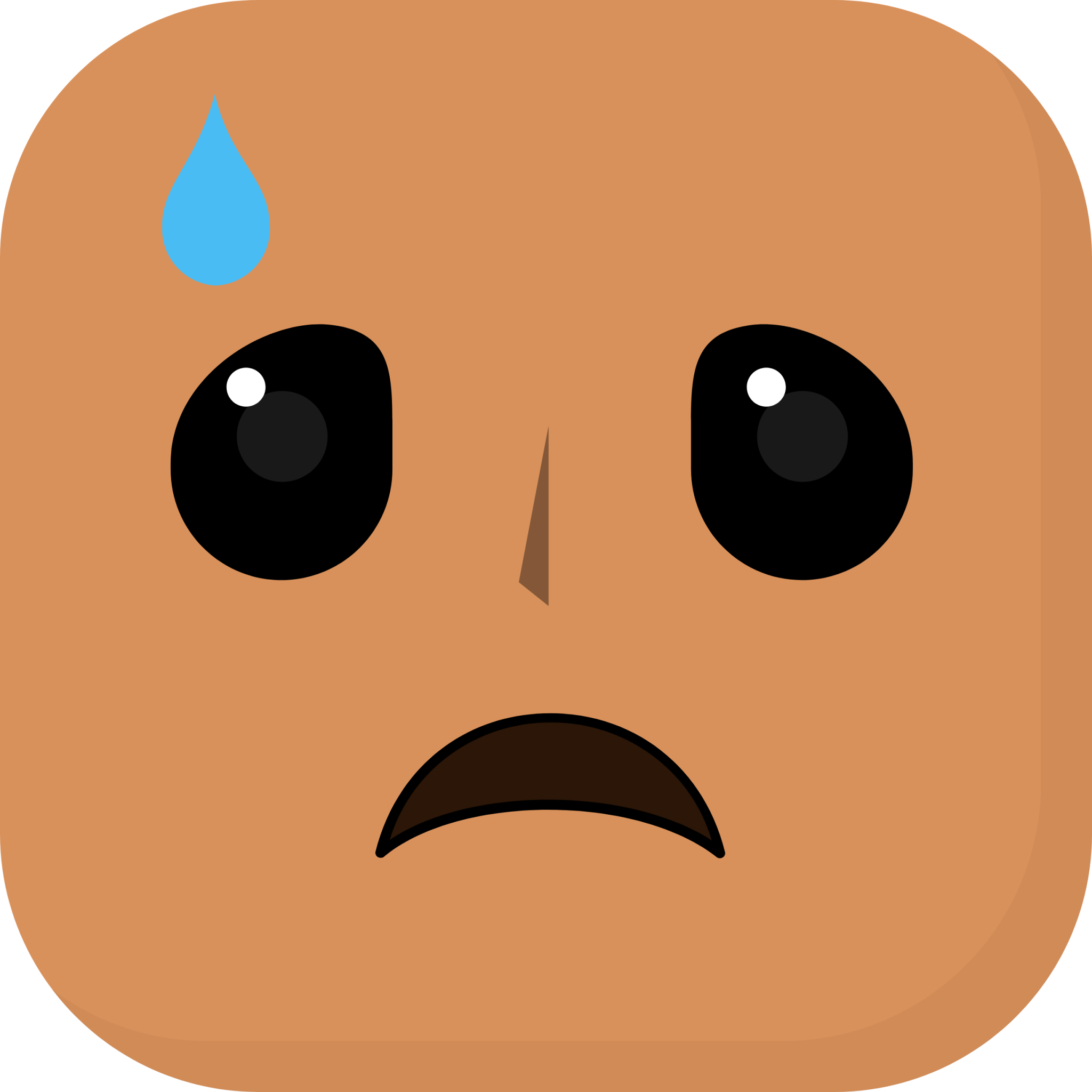sweating sad emoji