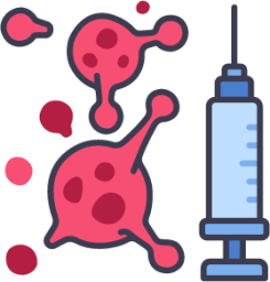 syringe and virus icon