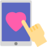 tablet love icon