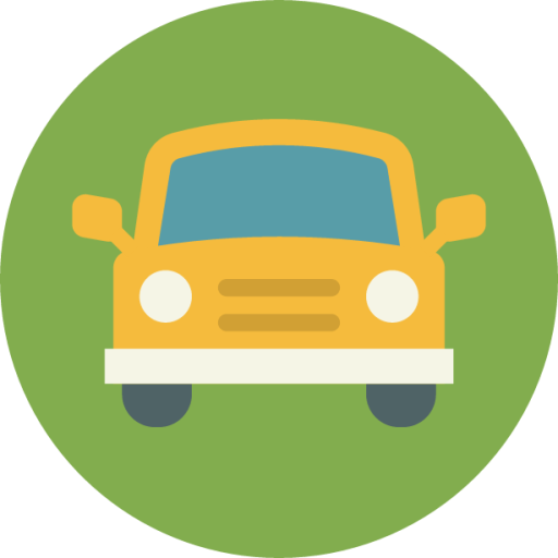 taxi car yellow green icon