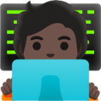 technologist: dark skin tone emoji