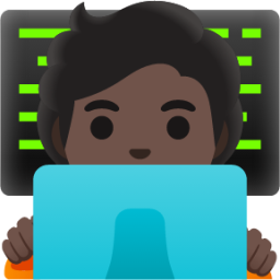 technologist: dark skin tone emoji