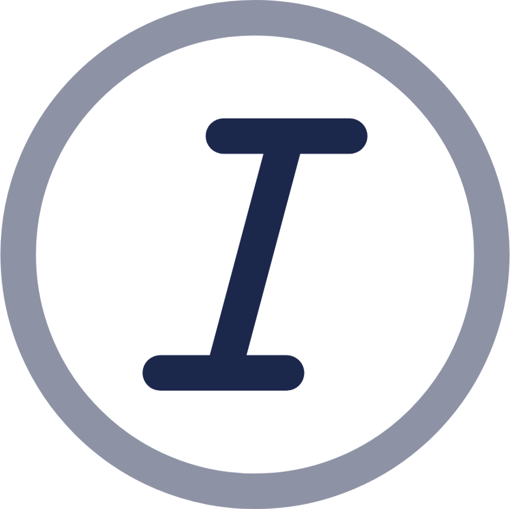 Text Italic Circle icon