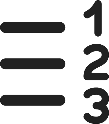 Text Number List RTL icon