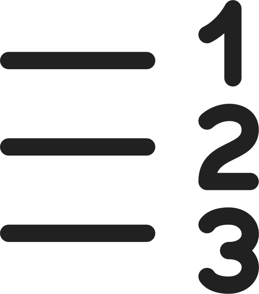 Text Number List RTL icon
