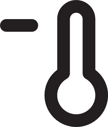 thermometer minus outline icon