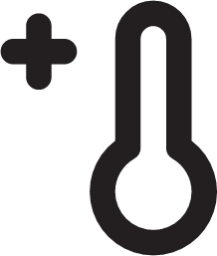 thermometer plus outline icon