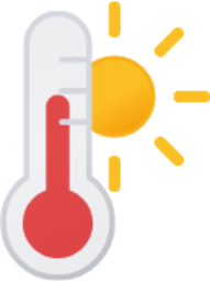 thermometer sun icon