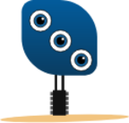 three eye robot monster icon