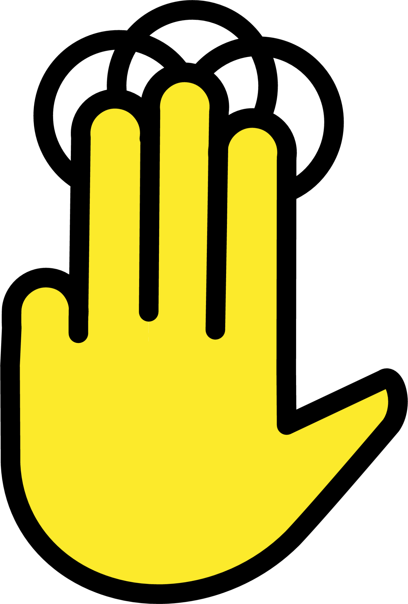 three finger operation emoji