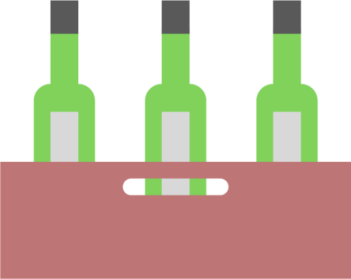three green bottles icon
