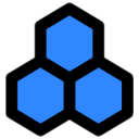 three hexagons icon