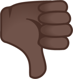 thumbs down: dark skin tone emoji