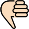 thumbs down: light skin tone emoji