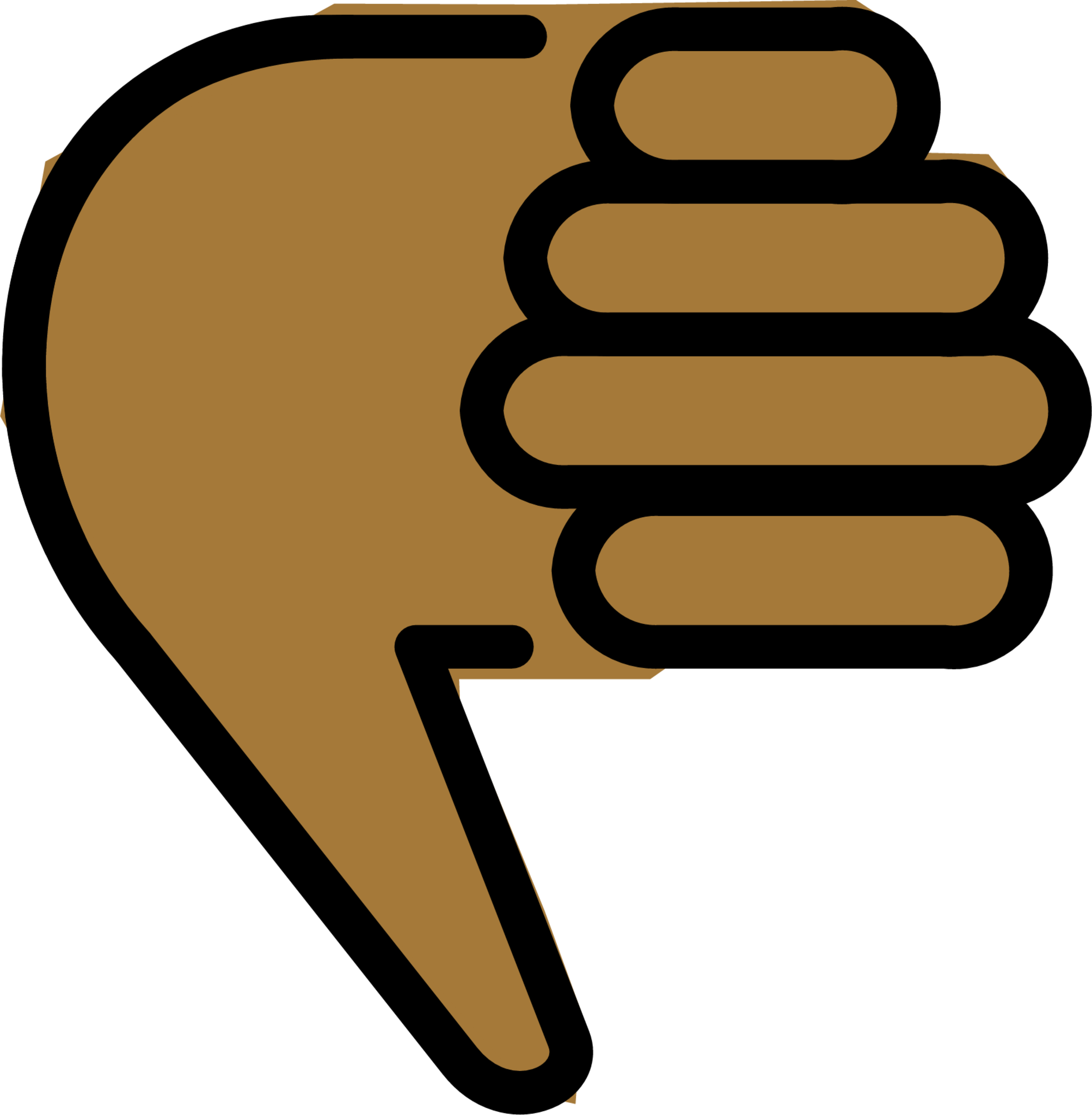 thumbs down: medium-dark skin tone emoji