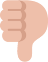 thumbs down medium light emoji
