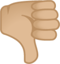 thumbs down: medium-light skin tone emoji