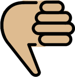 thumbs down: medium-light skin tone emoji