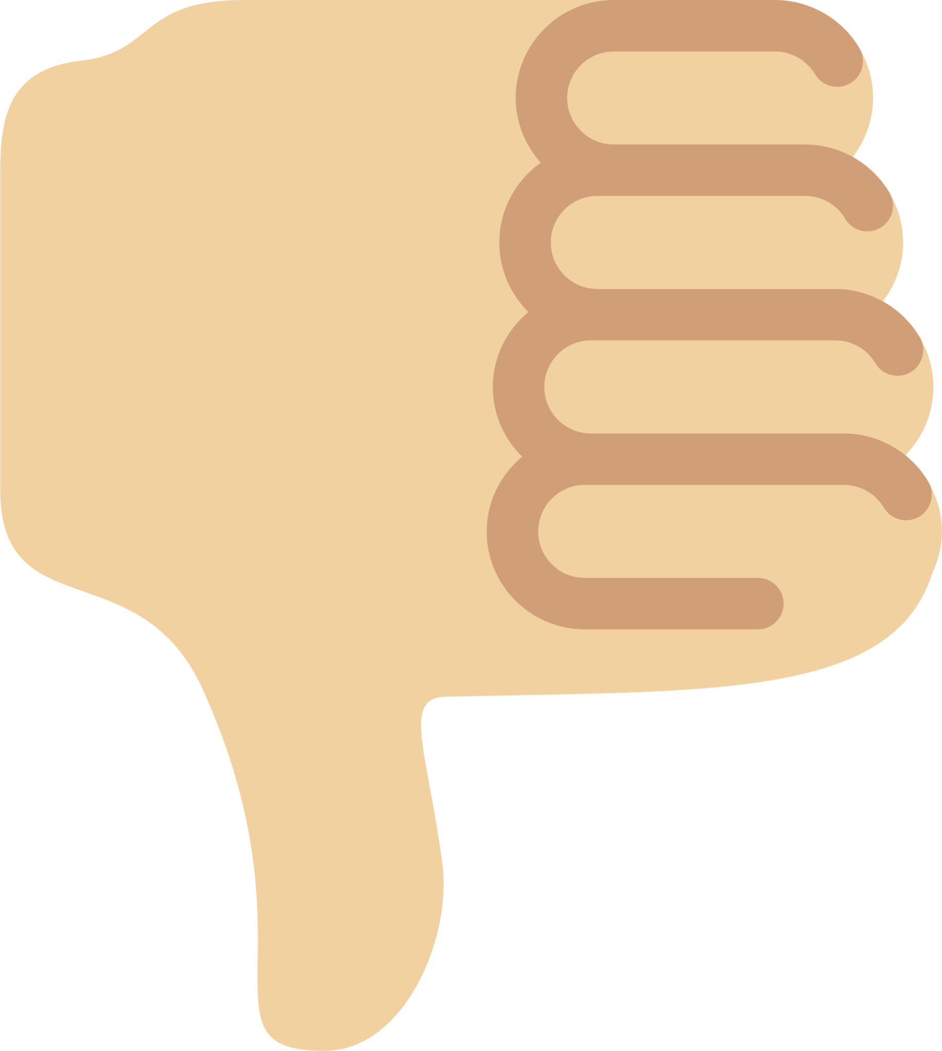 thumbs down sign tone 2 emoji