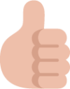 thumbs up medium light emoji