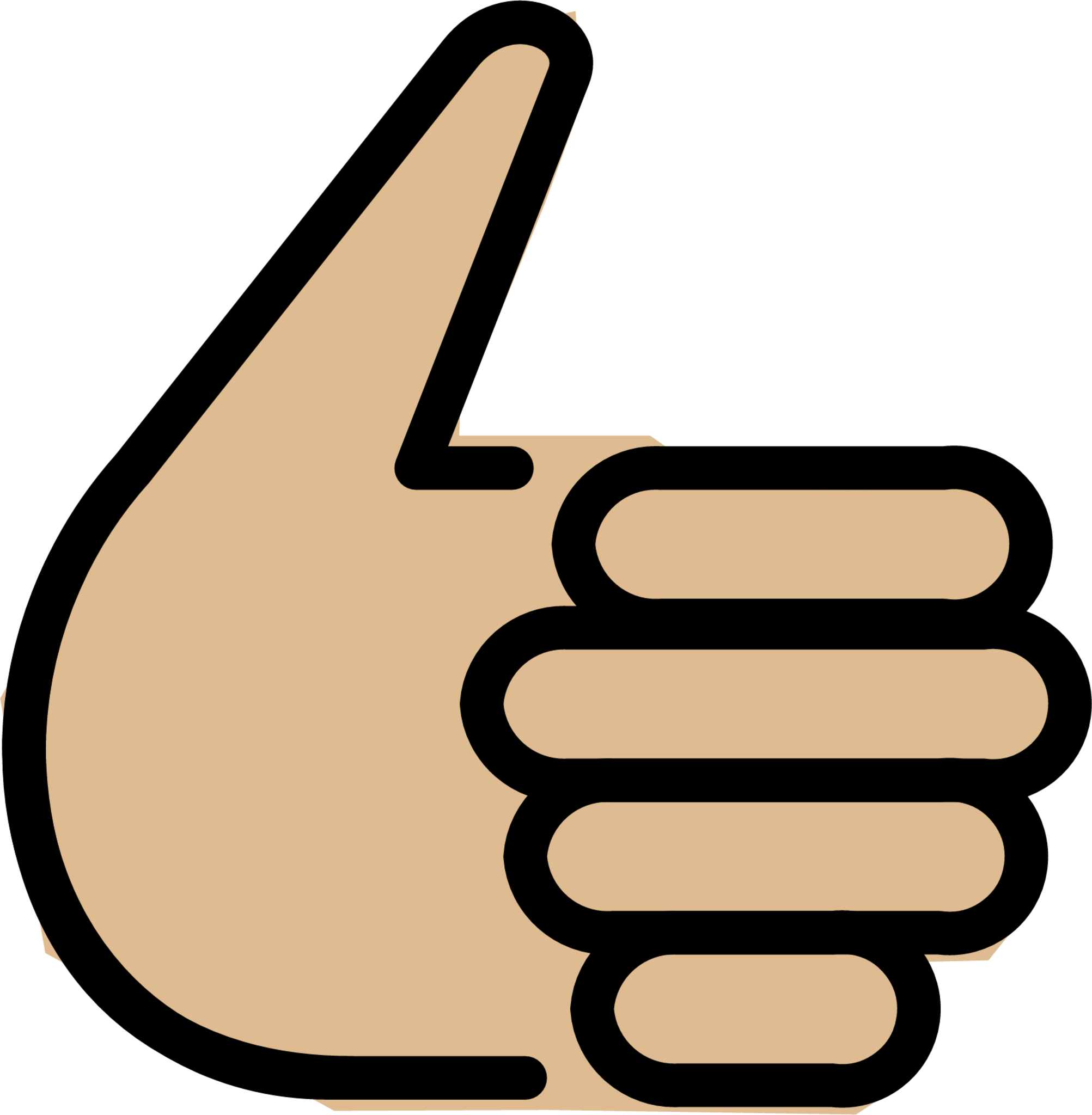 thumbs up: medium-light skin tone emoji