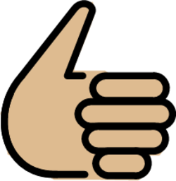 thumbs up: medium-light skin tone emoji