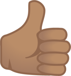 thumbs up: medium skin tone emoji