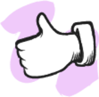 thumbs up yes good pink illustration