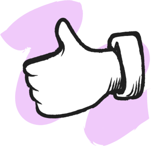 thumbs up yes good pink illustration