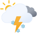 thunderstorms day overcast snow icon