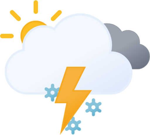 thunderstorms day overcast snow icon