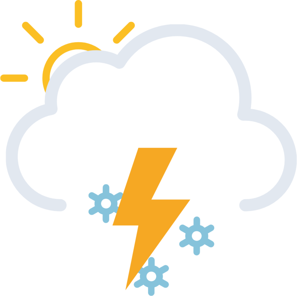 thunderstorms day snow icon