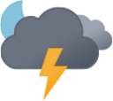 thunderstorms night extreme icon
