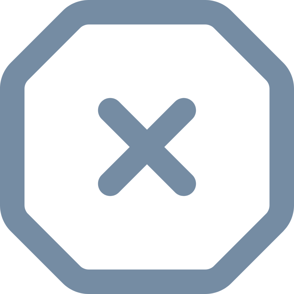 times hexagon icon