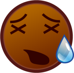 tired face (brown) emoji