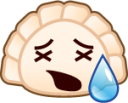 tired face (dumpling) emoji