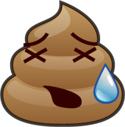 tired face (poop) emoji