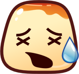 tired face (pudding) emoji