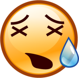 tired face (smiley) emoji
