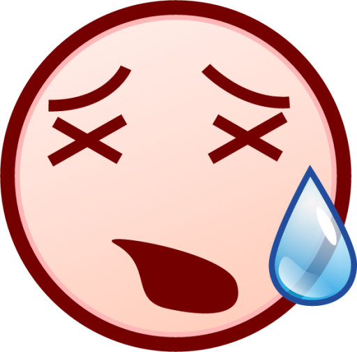tired face (white) emoji